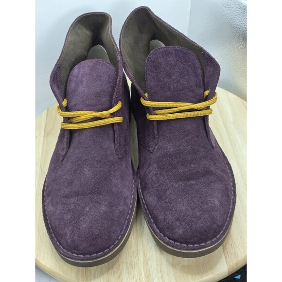 New Clarks Bushacre 2 Suede Chukka Desert Boots US13 Purple ankle chelsea work - Picture 4 of 10